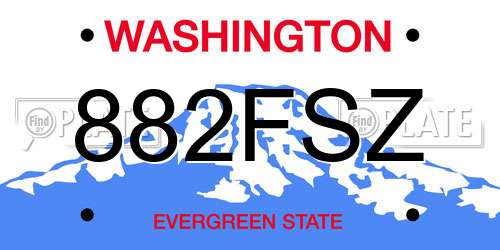 882FSZ Washington License Plate