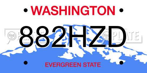 882HZD Washington License Plate