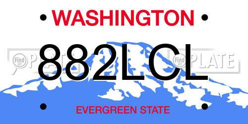 882LCL Washington License Plate