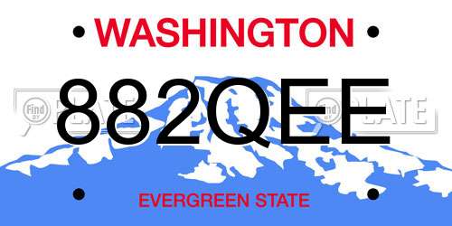 882QEE Washington License Plate