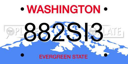 882SI3 Washington License Plate