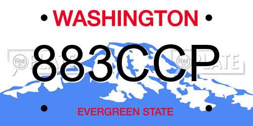 883CCP Washington License Plate