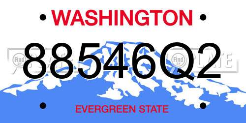 88546Q2 Washington License Plate