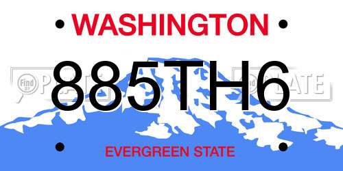 885TH6 Washington License Plate