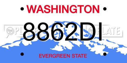 8862DI Washington License Plate
