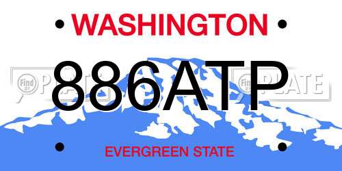 886ATP Washington License Plate
