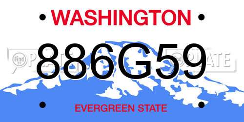 886G59 Washington License Plate