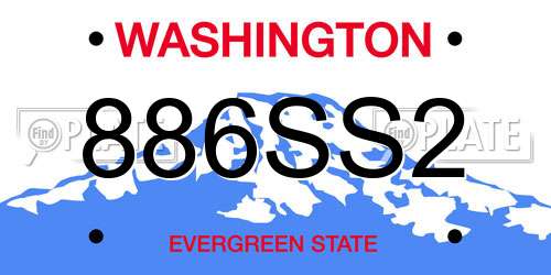 886SS2 Washington License Plate