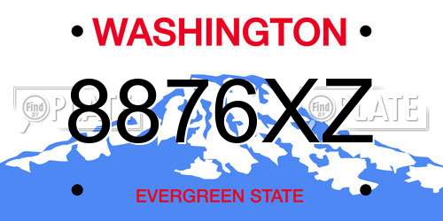 8876XZ Washington License Plate