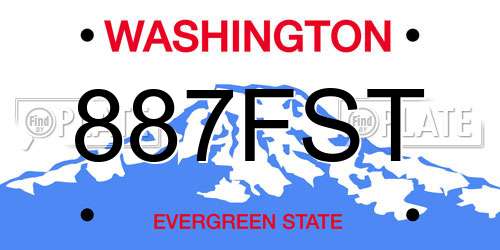 887FST Washington License Plate