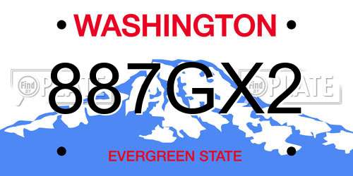 887GX2 Washington License Plate