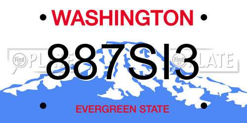 887SI3 Washington License Plate