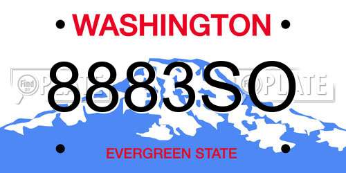 8883SO Washington License Plate
