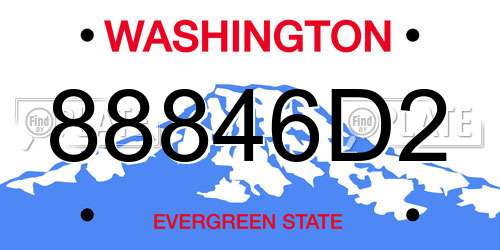 88846D2 Washington License Plate