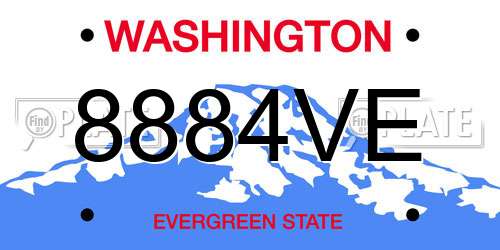 8884VE Washington License Plate