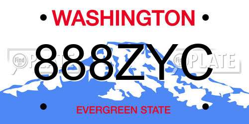 888ZYC Washington License Plate