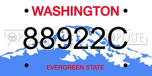 88922C Washington License Plate