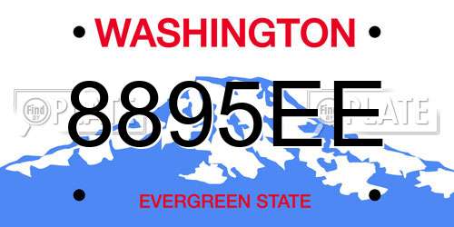 8895EE Washington License Plate