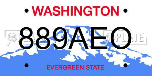 889AEO Washington License Plate