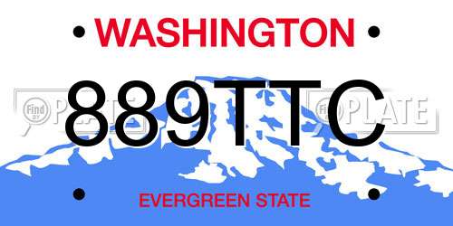 889TTC Washington License Plate