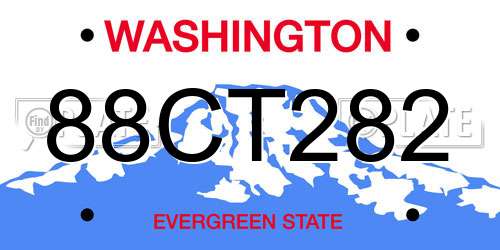 88CT282 Washington License Plate