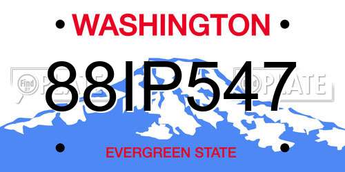 88IP547 Washington License Plate
