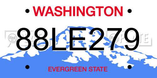 88LE279 Washington License Plate