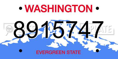 8915747 Washington License Plate