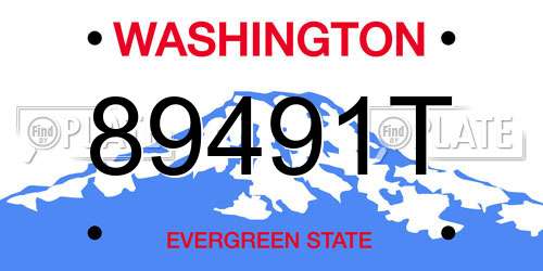 89491T Washington License Plate