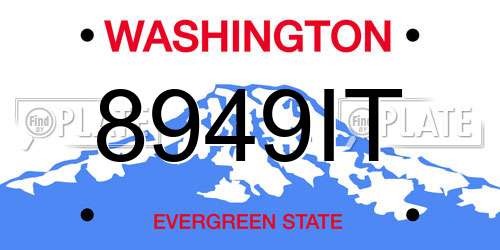 8949IT Washington License Plate
