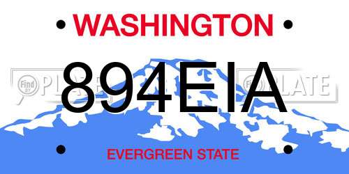 894EIA Washington License Plate