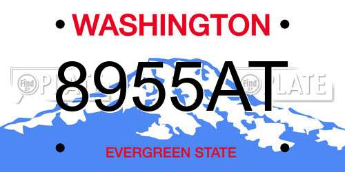 8955AT Washington License Plate