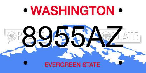 8955AZ Washington License Plate