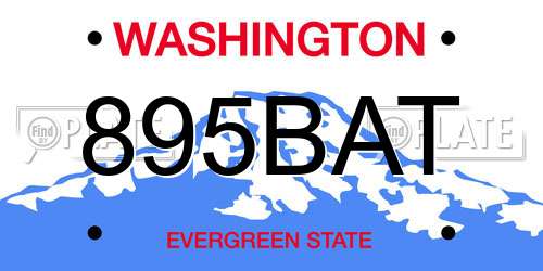 895BAT Washington License Plate