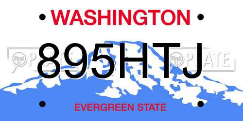 895HTJ Washington License Plate
