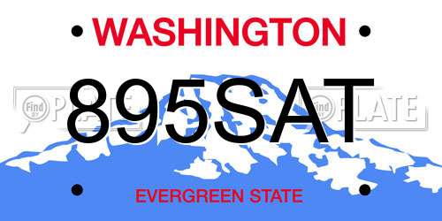 895SAT Washington License Plate