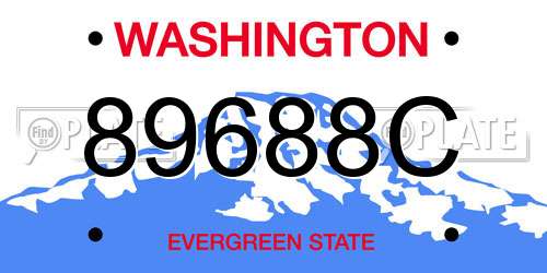 89688C Washington License Plate
