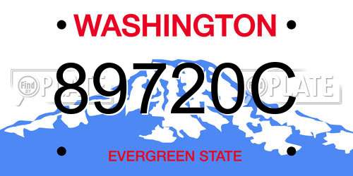 89720C Washington License Plate