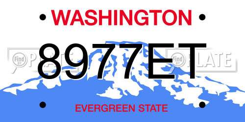 8977ET Washington License Plate