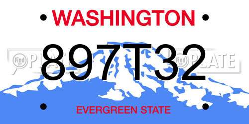 897T32 Washington License Plate