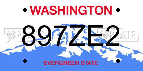 897ZE2 Washington License Plate