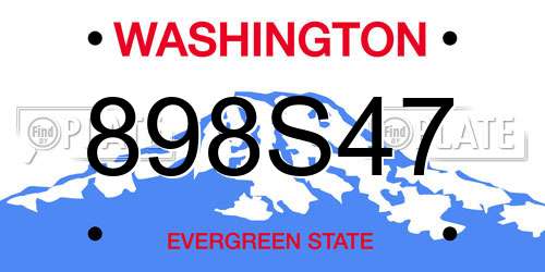 898S47 Washington License Plate