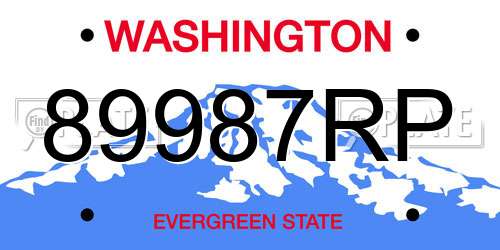 89987RP Washington License Plate