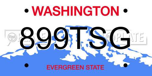 899TSG Washington License Plate