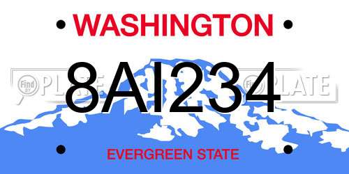 8AI234 Washington License Plate