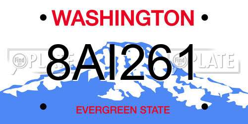 8AI261 Washington License Plate