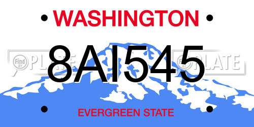 8AI545 Washington License Plate