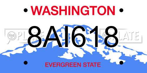 8AI618 Washington License Plate