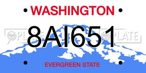 8AI651 Washington License Plate