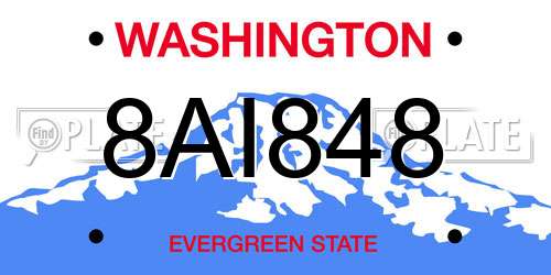 8AI848 Washington License Plate
